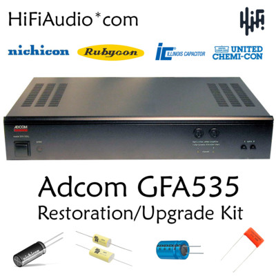 Adcom GFA-535 restoration recap service kit fix repair filter capacitor rebuild