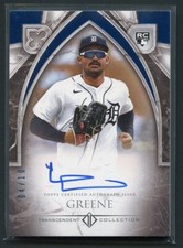 2023 Topps Transcendent Blue Riley Greene RC Rookie Signed On Card /10 Tigers