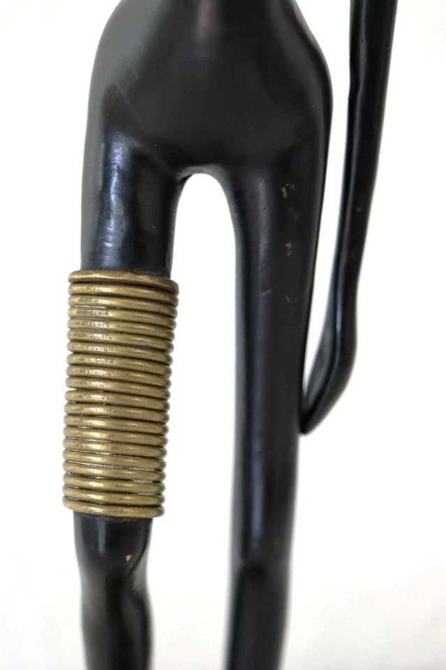 Exquisita escultura de bronce y latón de mujer jirafa atribuida a Karl Hagenauer Foto 4 de 4