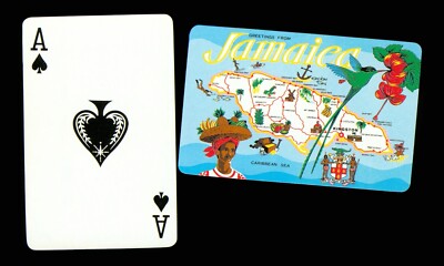 1 x Spielkarte Jamaika Inselkarte - Ace of Pik   P0 67