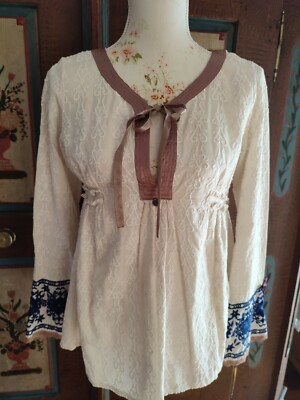 ODD MOLLY Tunika Stickerei Empire Retro Boho Gr.1 36 Impressionen Neuw.