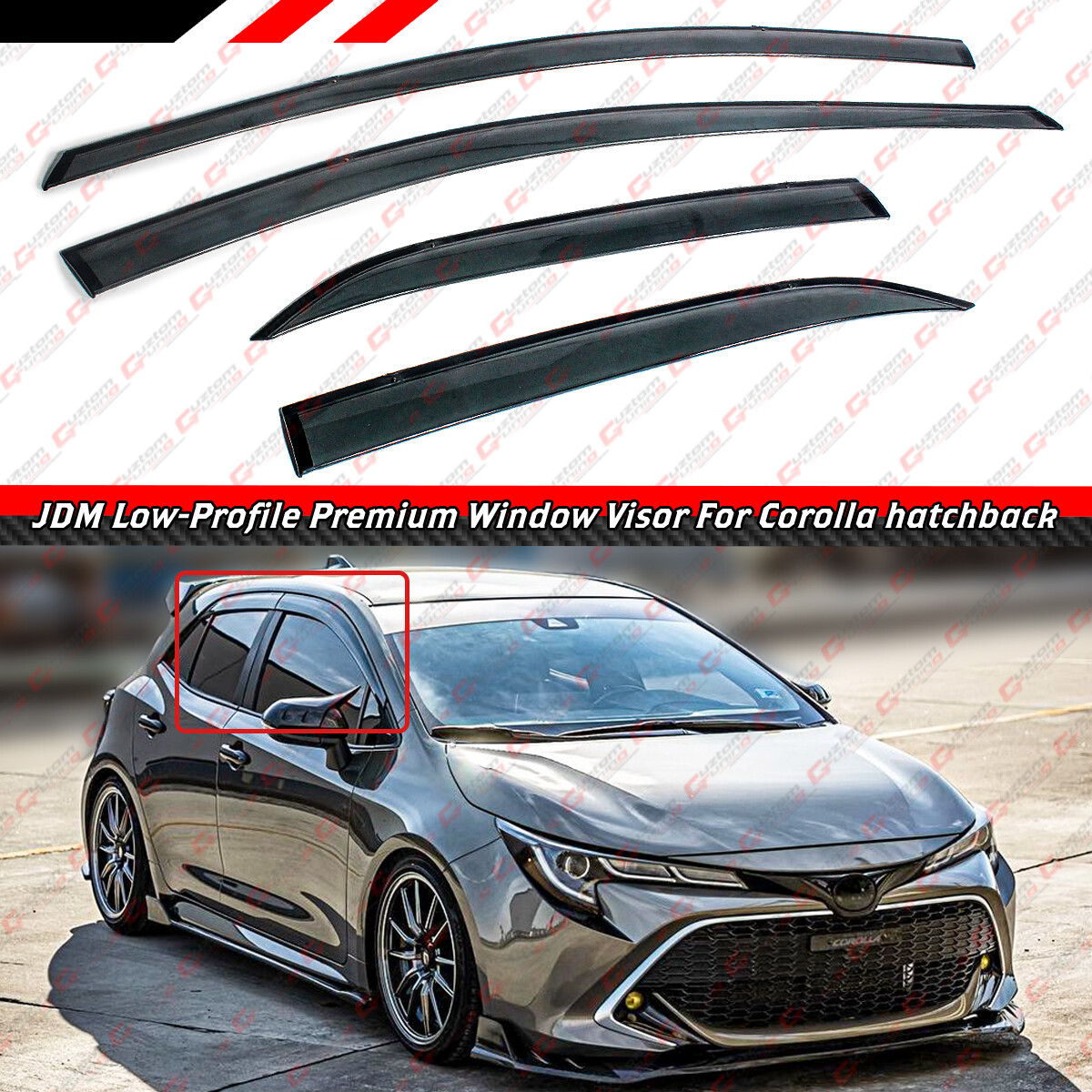 FOR 2019-26 COROLLA HATCHBACK GR JDM LOW PROFILE WINDOW VISOR RAIN