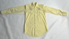 Vtg 1960s Sz 15-33 Pearl Snap Shirt Long Tail Western Cowboy Rockabilly 60s