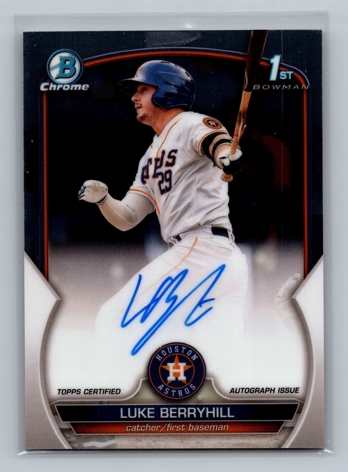 2023 Bowman Chrome #CPA-LBL Luke Berryhill Chrome Prospect Auto Houston Astros