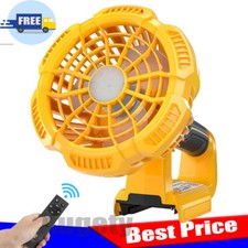 For Dewalt Fan Cordless Fan 20V Li-Ion Battery with LED Light Remote Jobsite Fan