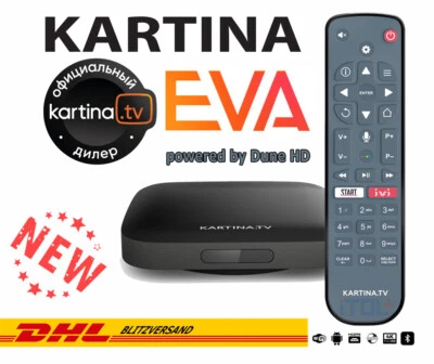 Kartina EVA -WLAN 4K Receiver Kartina.TV von DuneHD mit Bluetooth-Fernbedienung  - Bild 1 von 4