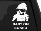 Aufkleber 1x baby on board | weiss farbe 11 x 15 cm