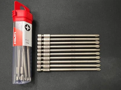 Free Tracked 48 - 10 X Genuine Hilti SMD 57 Drill Tips / Bits PH2 116mm UK