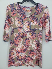 Boden Tunic Mini Dress Womens 6 Floral Empire Waist Artsy Boho Romantic Casual