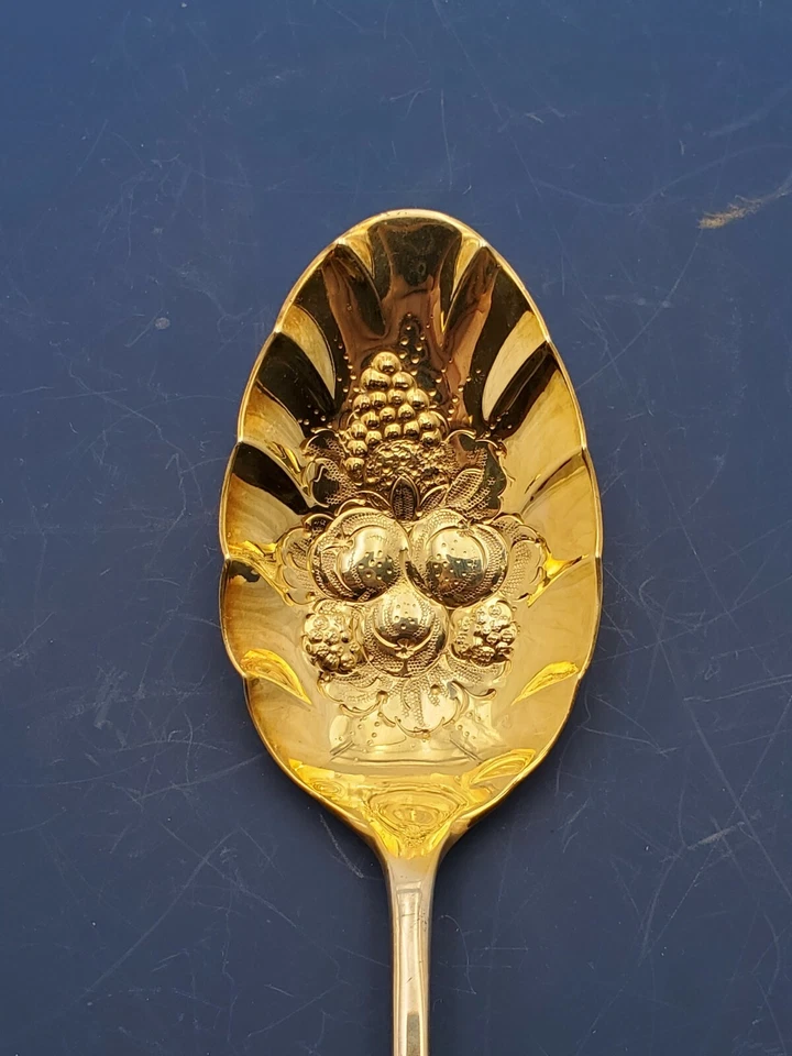 Old Colony de Watson, cuchara de bayas de plata de ley con cuenco Goldwash Foto 2 de 4