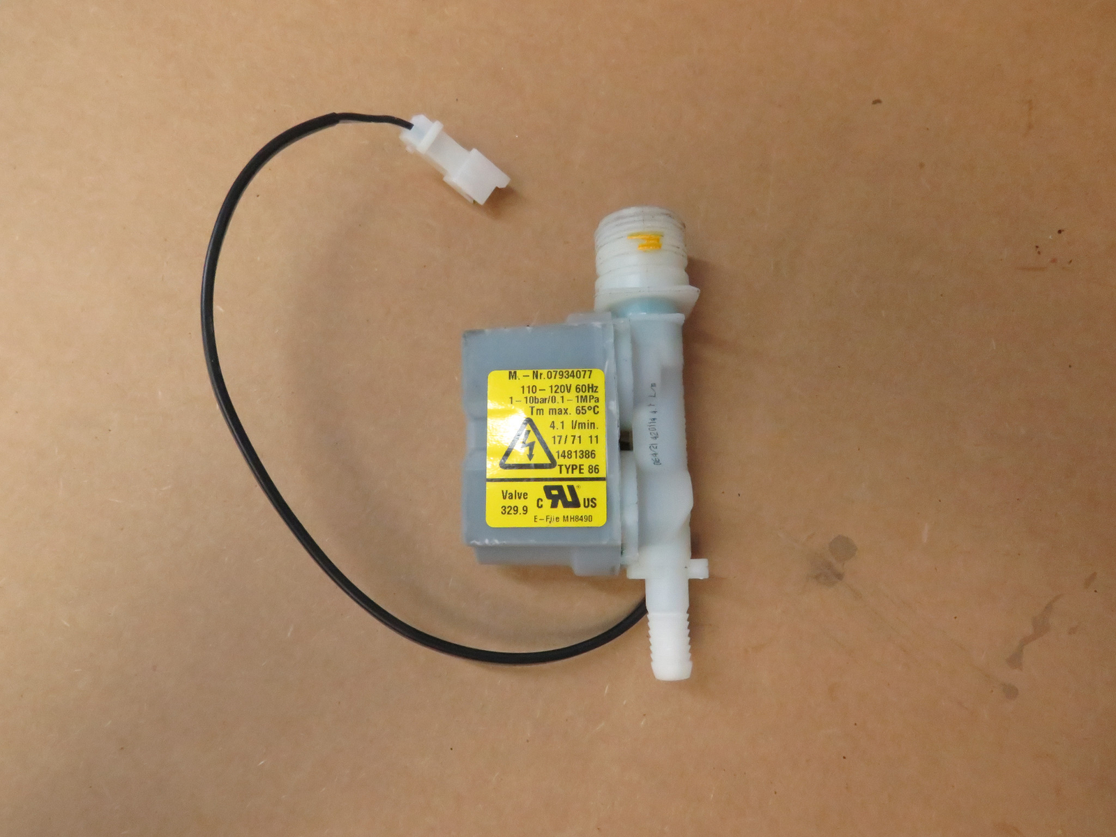 Miele Dishwasher Water Inlet Valve Part 07934077 eBay