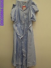 NWT PatPat Striped Off Shoulder Blue & White Dress Women's Size Medium