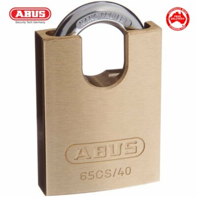 ABUS 65CS40 40mm -Keyed Alike Brass Bodied Padlock-FREE POST