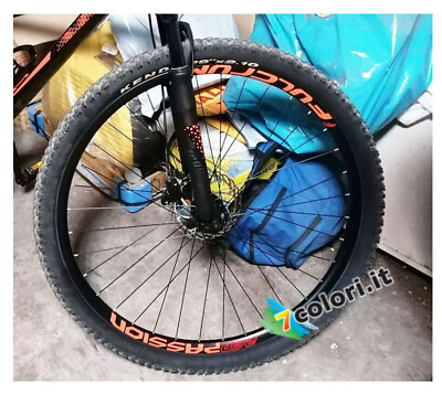 Kit scritte adesive in vinile per cerchi ruote bici MTB Red