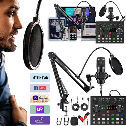 Podcast Equipment Bundle Audio Mixer All-In-One Podcast Production Studio With 3.5mm Microphone - Foto 6