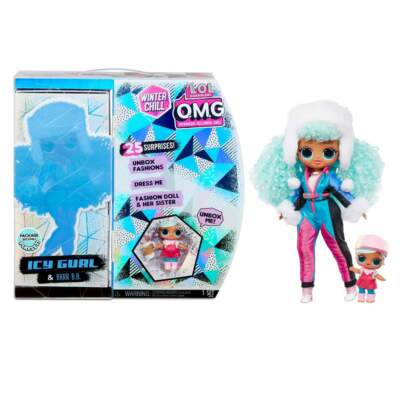 ICY GURL DOLL Winter Chill LOL OMG Holiday Snow Doll Set w/ Brrr BB