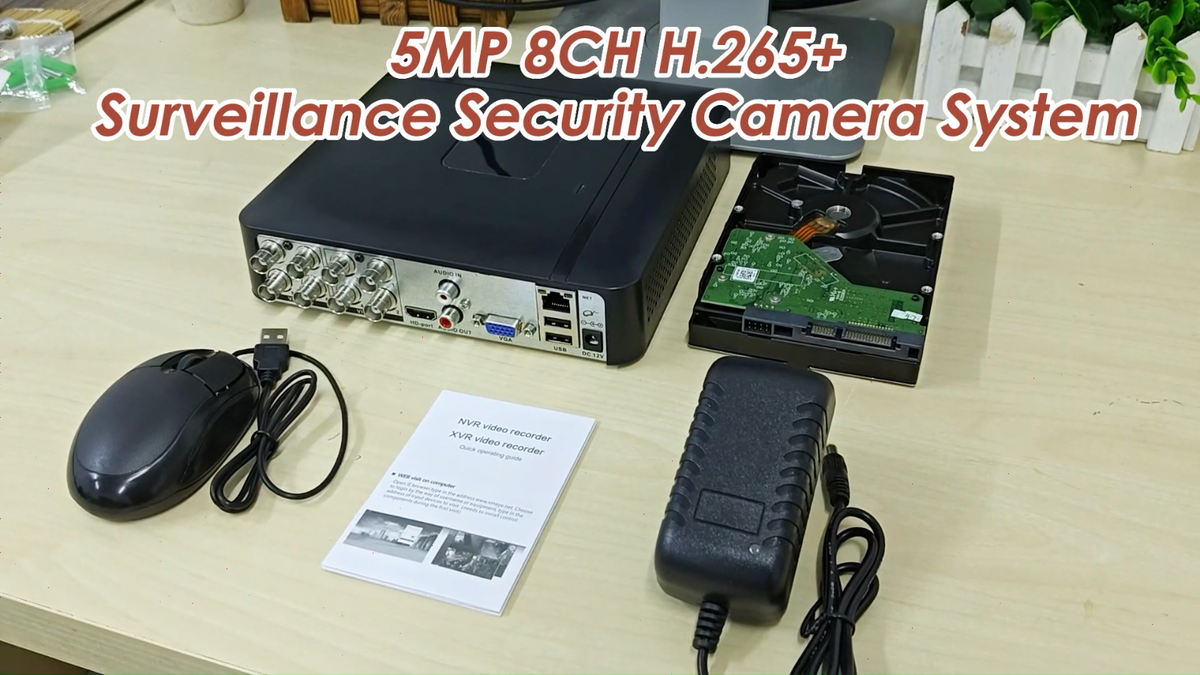 TOWODE 1080P 8-Channel Hybrid DVR Security System – H.265+ Surveillance Recorder With 2TB Hard Drive, Supports 5MP AHD/TVI/CVI/CVBS/IP Cameras, Remote Access & Smart Playback