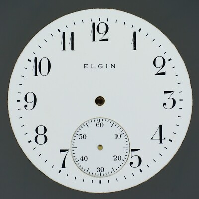 Elgin 16s Single Sunk Arabic Hash Mark Minute Track Pocket Watch Dial 42.49mm