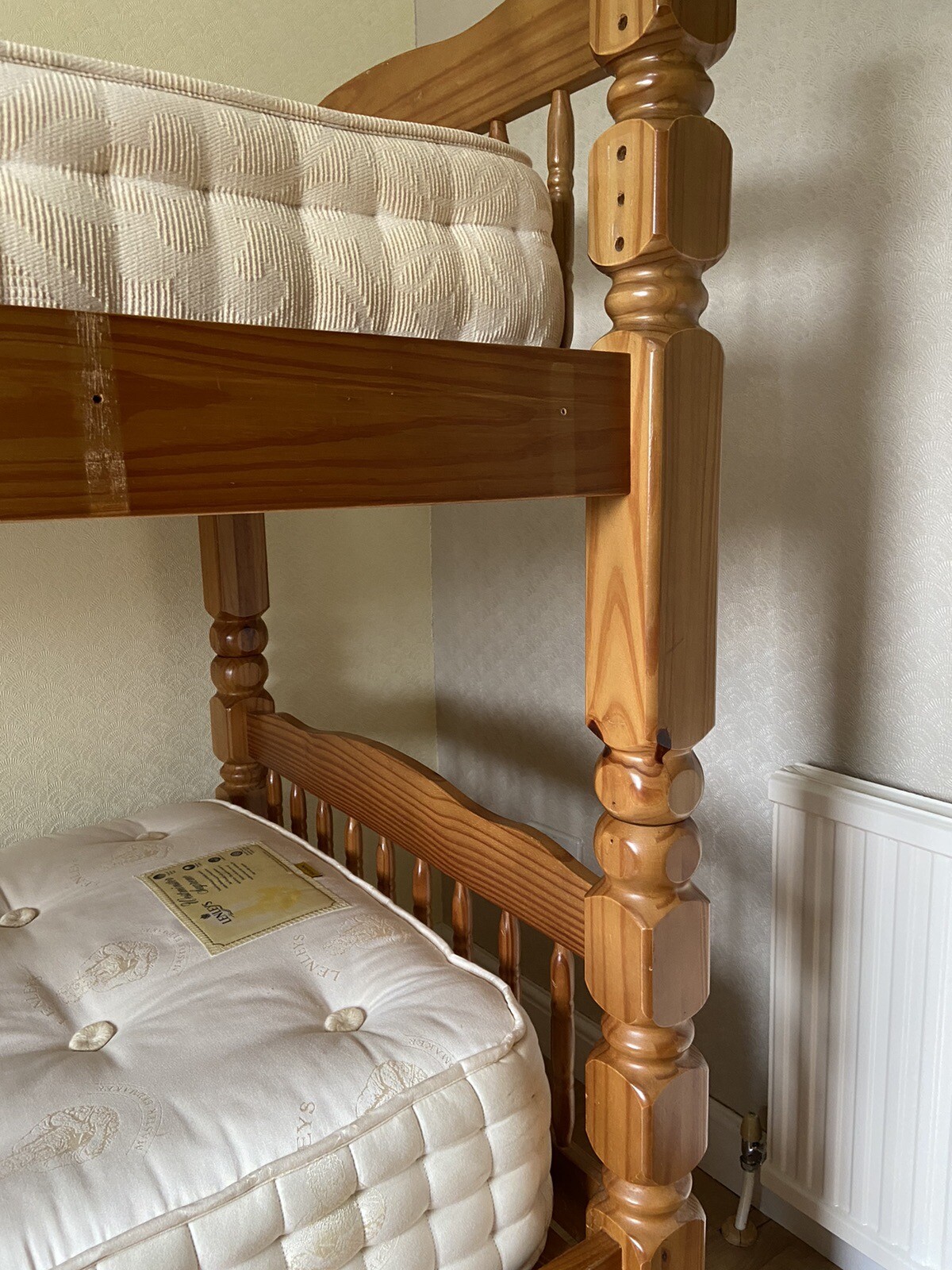 Solid Pine Bunk Bed With Mattress eBay