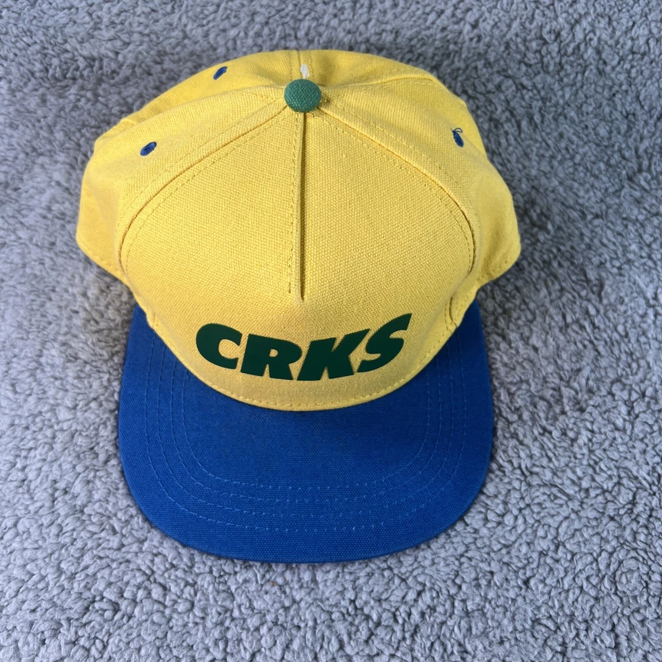 Gorra ajustable Crooks & Castles Snapback amarillo azul nueva con etiquetas Foto 2 de 4