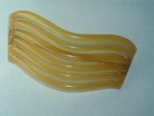 VINTAGE WAVY BUTTERSCOTCH LUCITE HAIR BARRETTE UP DO HAIR ACCESSORY