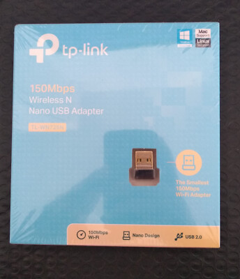 TP-Link TL-WN725N N150 150Mbps Wireless Nano USB 2.0 WiFi Network Adapter Dongle