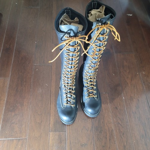 Sz 5 1/2 D- WESCO Highliner Lineman Boots Jobmaster Black Leather Vintage NEW - Picture 4 of 18