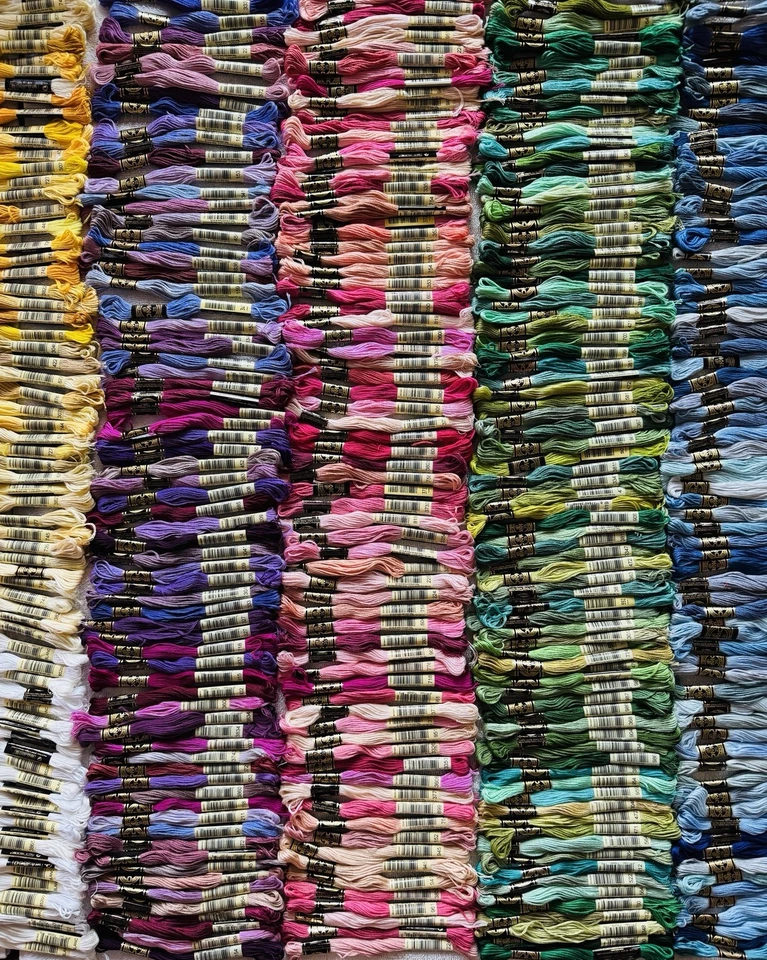 Huge Lot of 510 DMC Embroidery Floss Skeins Cross Stitch Thread Mixed Colors - Image 3 of 4