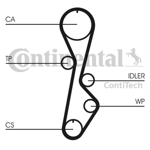 Continental Ctam Zahnriemen CT774 FüR GD HC 929 Ford GV Mazda 626 3 Station 12V-image