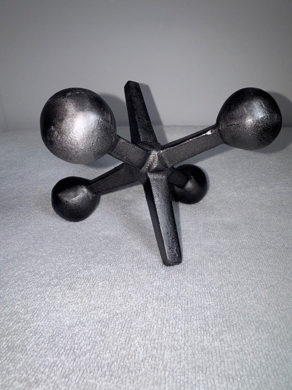 Large Metal Jack Game Piece Home Decor Sculpture Decorative Accent Unique Retro