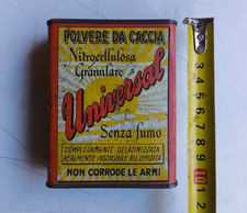Scatola In Latta originale Polvere da caccia Universal anni 50  10x8x3 cm
