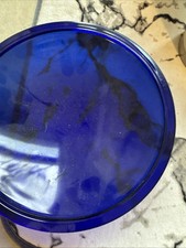 KOPP 7.5 In roundel Blue Glass Vintage Theatre Light Cover Stoplight