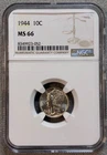 1944 Mercury Dime 10C NGC MS66