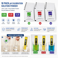 18 Pack- pH Meter Buffer Solution Powder 6.86/4.00/9.18 pH Calibration Solution