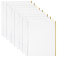 10 Sheets Self Adhesive Refill Pages, 12.4x10.5, 2 Hole Scrapbook, White