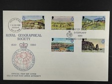 Isle Of Man FDC 1980 Royal Geographical Society Landscapes Stamps
