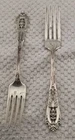 2 Wallace Sterling Rose Point Place Forks 93.55 Grams