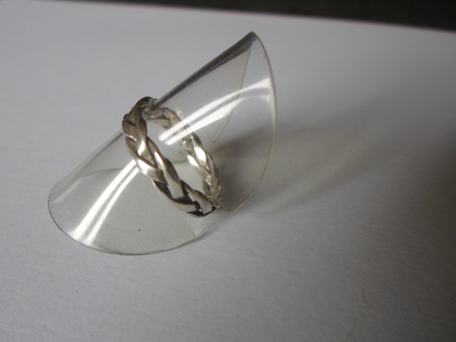 solid silver ring, interlaced ring, size 52 - image 8