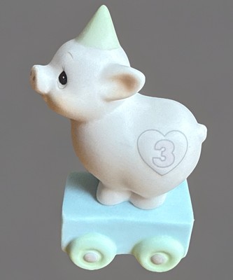 Precious Moments Birthday Train Series 3yr Pig ''Heaven Bless Your Special Day''