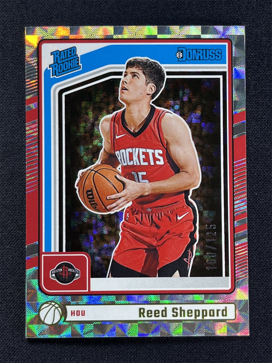 2024-25 Panini Donruss Reed Sheppard #202 Hyper Rated Rookie RC Rockets /125