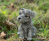 Frostfeste Steinfigur Schnauzer Hund Gartenfigur Steinguss Wetterfest