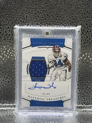 2021 National Treasures Thurman Thomas MTS-TT Game Used / On Card Auto /49