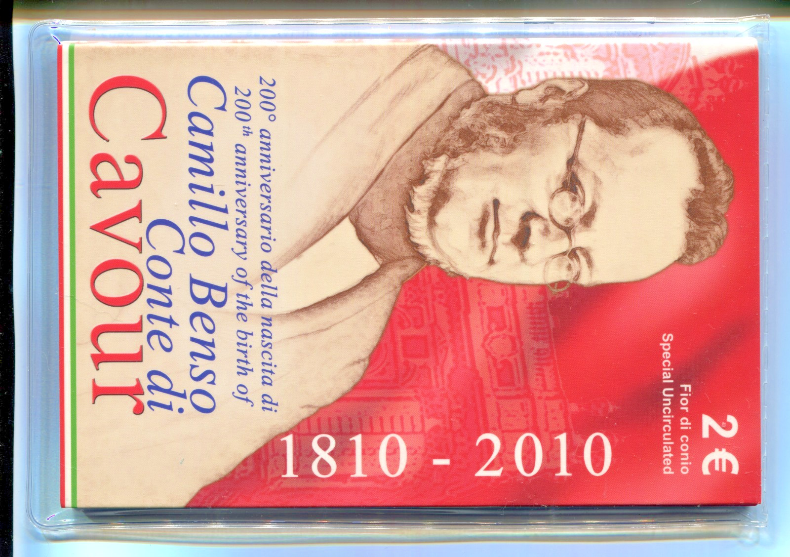 PIECES DE 2 EUROS € ITALIE COINCARD BU 2010 (Neuf) CAMILLO BENSO CONTE DI CAVOUR