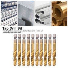 10x M8 HSS Screw Tap Kit 6.8mm Drill Bits Hex Shank Tapping Tools❀