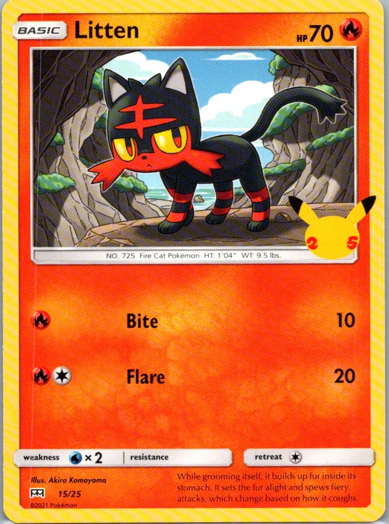 Pokemon TCG Litten 15/25 McDonalds Collection 2021 NM