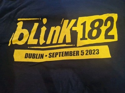 Blink 182 T Shirt Dublin 2023 Tour Black/yellow Size LARGE L - GILDAN NEW