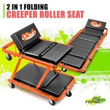 48 330lbs Z Shaped Orange 2-in-1 Car Creeper Seat Rolling Chair Mechanic Tools