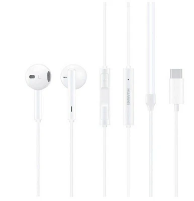 Original Huawei CM33 USB-C Headset Weiß Stereo In-Ear für P20, P30, P30 Pro, P40 - Bild 1 von 2