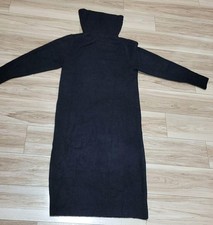 UNIQLO XS Black Souffle Yarn Turtleneck Dress Long Sleeve Used