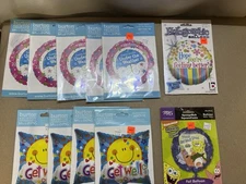 Bundle Lot of 11 Get Well 18 Inch Foil Helium Balloons